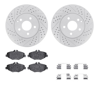 R1 Concepts® - Drilled and Slotted Front Brake Kit with Optimum OE Pads