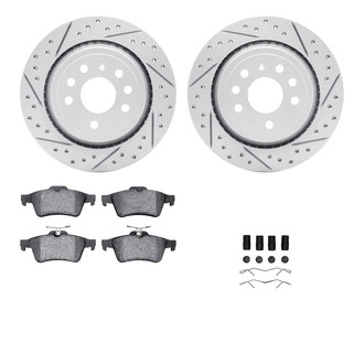 R1 Concepts® - Drilled and Slotted Rear Brake Kit with Optimum OE Pads
