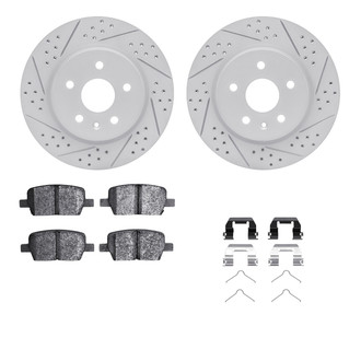 R1 Concepts® - Drilled and Slotted Rear Brake Kit with Optimum OE Pads