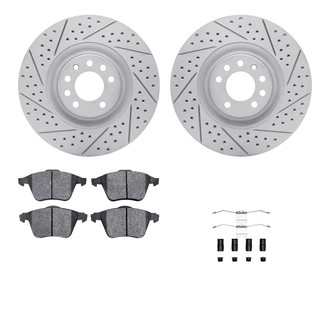 R1 Concepts® - Drilled and Slotted Front Brake Kit with Optimum OE Pads