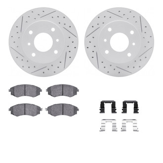 R1 Concepts® - Drilled and Slotted Front Brake Kit with Optimum OE Pads