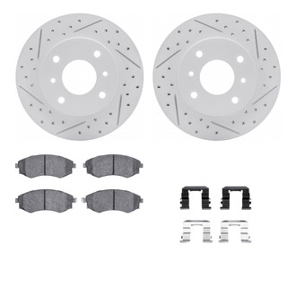 R1 Concepts® - Carbon Coated Drilled and Slotted Brake Kit with Optimum OE Pads