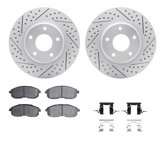 R1 Concepts® - Carbon Coated Drilled and Slotted Brake Kit with Optimum OE Pads