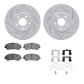 R1 Concepts® - Carbon Coated Drilled and Slotted Brake Kit with Optimum OE Pads