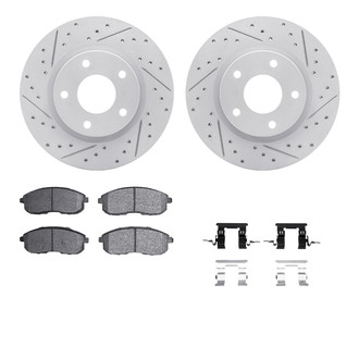 R1 Concepts® - Drilled and Slotted Front Brake Kit with Optimum OE Pads