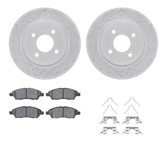 R1 Concepts® - Carbon Coated Drilled and Slotted Brake Kit with Optimum OE Pads