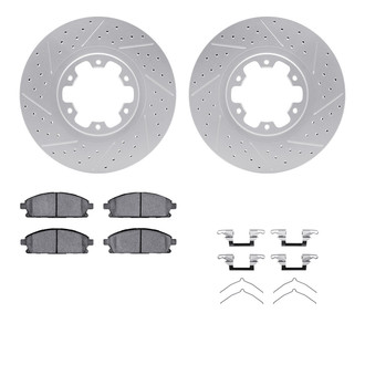 R1 Concepts® - Carbon Coated Drilled and Slotted Brake Kit with Optimum OE Pads