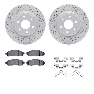 R1 Concepts® - Carbon Coated Drilled and Slotted Brake Kit with Optimum OE Pads