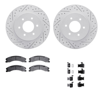 R1 Concepts® - Carbon Coated Drilled and Slotted Brake Kit with Optimum OE Pads