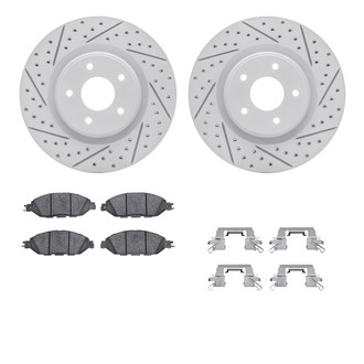 R1 Concepts® - Carbon Coated Drilled and Slotted Brake Kit with Optimum OE Pads