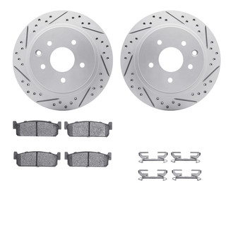 R1 Concepts® - Drilled and Slotted Rear Brake Kit with Optimum OE Pads
