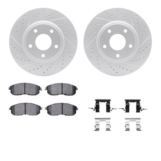 R1 Concepts® - Drilled and Slotted Front Brake Kit with Optimum OE Pads