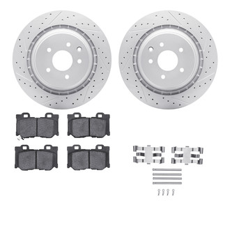 R1 Concepts® - Drilled and Slotted Rear Brake Kit with Optimum OE Pads