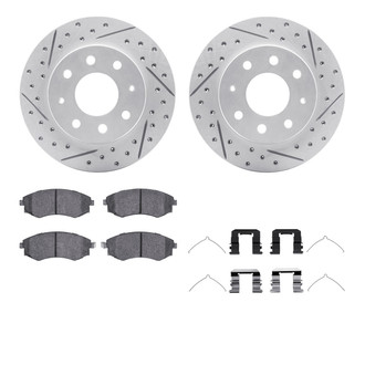 R1 Concepts® WBUH1-72009 - Drilled and Slotted Front Brake Kit with Optimum OE Pads