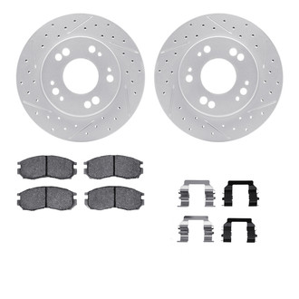 R1 Concepts® - Carbon Coated Drilled and Slotted Brake Kit with Optimum OE Pads