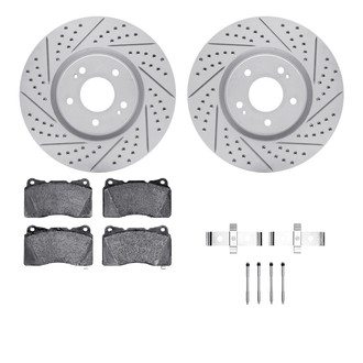 R1 Concepts® - Drilled and Slotted Front Brake Kit with Optimum OE Pads