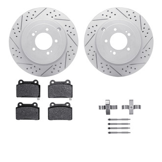 R1 Concepts® - Drilled and Slotted Rear Brake Kit with Optimum OE Pads