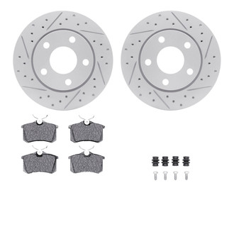 R1 Concepts® - Drilled and Slotted Rear Brake Kit with Optimum OE Pads