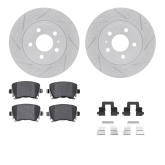 R1 Concepts® - Drilled and Slotted Rear Brake Kit with Optimum OE Pads