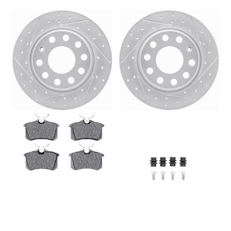 R1 Concepts® - Drilled and Slotted Rear Brake Kit with Optimum OE Pads
