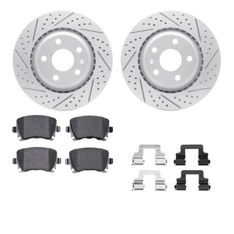 R1 Concepts® - Drilled and Slotted Rear Brake Kit with Optimum OE Pads