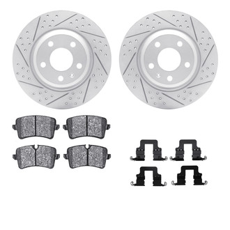 R1 Concepts® - Drilled and Slotted Rear Brake Kit with Optimum OE Pads