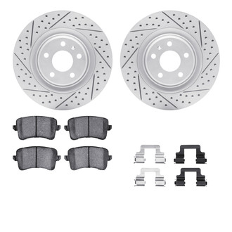R1 Concepts® - Drilled and Slotted Rear Brake Kit with Optimum OE Pads
