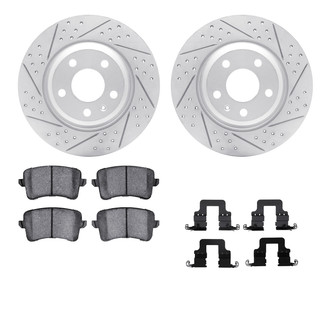 R1 Concepts® - Drilled and Slotted Rear Brake Kit with Optimum OE Pads