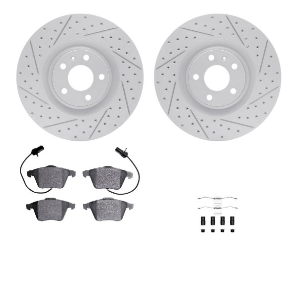  R1 Concepts® - Drilled and Slotted Front Brake Kit with Optimum OE Pads