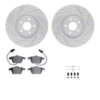 R1 Concepts® - Drilled and Slotted Front Brake Kit with Optimum OE Pads