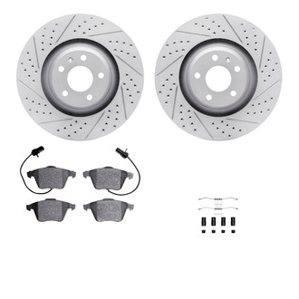 R1 Concepts® - Drilled and Slotted Front Brake Kit with Optimum OE Pads