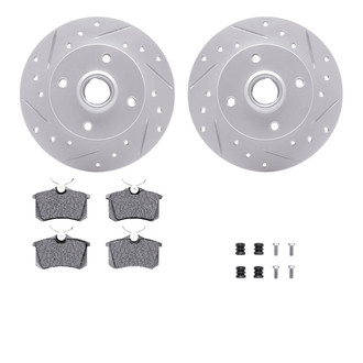 R1 Concepts® - Drilled and Slotted Rear Brake Kit with Optimum OE Pads