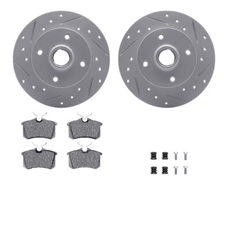 R1 Concepts® - Drilled and Slotted Rear Brake Kit with Optimum OE Pads