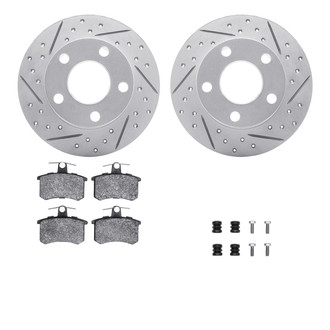 R1 Concepts® - Drilled and Slotted Rear Brake Kit with Optimum OE Pads