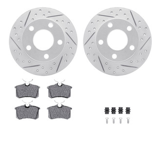 R1 Concepts® - Drilled and Slotted Rear Brake Kit with Optimum OE Pads