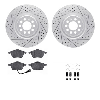 R1 Concepts® - Drilled and Slotted Front Brake Kit with Optimum OE Pads