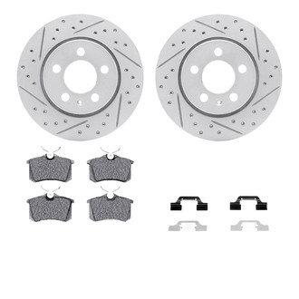 R1 Concepts® - Drilled and Slotted Rear Brake Kit with Optimum OE Pads