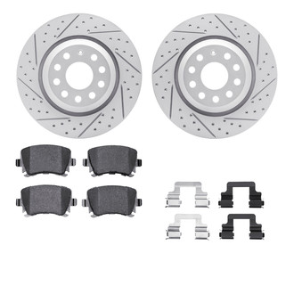R1 Concepts® - Drilled and Slotted Rear Brake Kit with Optimum OE Pads