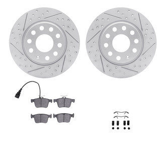 R1 Concepts® - Drilled and Slotted Rear Brake Kit with Optimum OE Pads