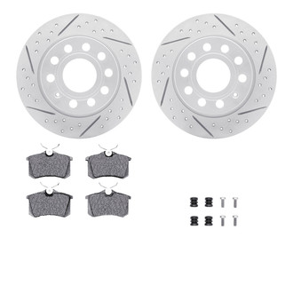 R1 Concepts® - Drilled and Slotted Rear Brake Kit with Optimum OE Pads