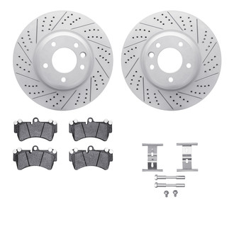 R1 Concepts® - Drilled and Slotted Front Brake Kit with Optimum OE Pads