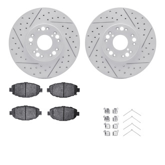 R1 Concepts® - Carbon Coated Drilled and Slotted Brake Kit with Optimum OE Pads