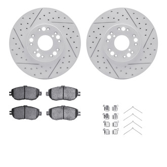 R1 Concepts® - Drilled and Slotted Front Brake Kit with Optimum OE Pads