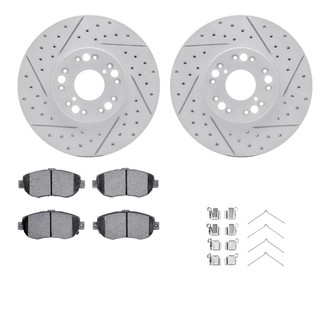 R1 Concepts® - Drilled and Slotted Front Brake Kit with Optimum OE Pads