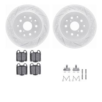 R1 Concepts® - Drilled and Slotted Rear Brake Kit with Optimum OE Pads