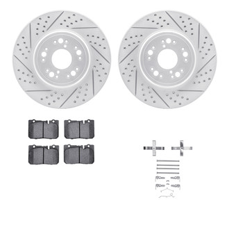 R1 Concepts® - Drilled and Slotted Front Brake Kit with Optimum OE Pads