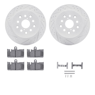 R1 Concepts® - Drilled and Slotted Rear Brake Kit with Optimum OE Pads