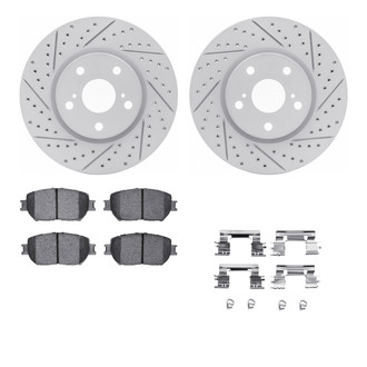 R1 Concepts® - Drilled and Slotted Front Brake Kit with Optimum OE Pads