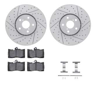 R1 Concepts® - Carbon Coated Drilled and Slotted Brake Kit with Optimum OE Pads