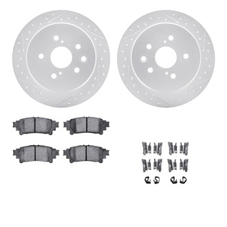 R1 Concepts® - Drilled and Slotted Rear Brake Kit with Optimum OE Pads